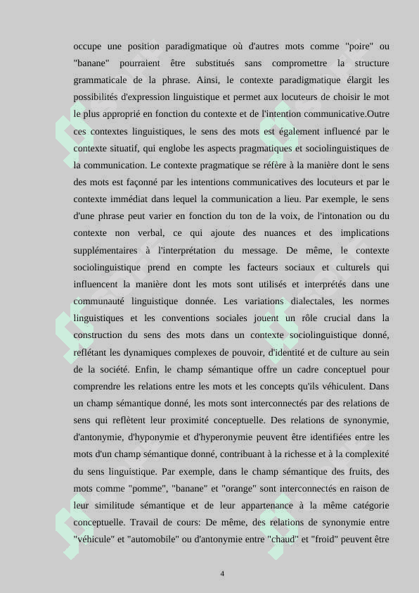 TYPES DE CONTEXTE, TYPES DE SENS ET VARIANTES LEXICO-SEMANTIQUES DU MOT, CHAMP SEMANTIQUE. PROBLEMES DE MONOSEMIE, POLYSEMIE, HYPER-HYPONYMIE 4