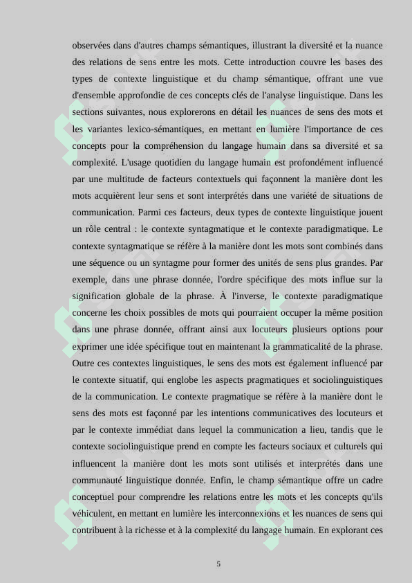 TYPES DE CONTEXTE, TYPES DE SENS ET VARIANTES LEXICO-SEMANTIQUES DU MOT, CHAMP SEMANTIQUE. PROBLEMES DE MONOSEMIE, POLYSEMIE, HYPER-HYPONYMIE 5