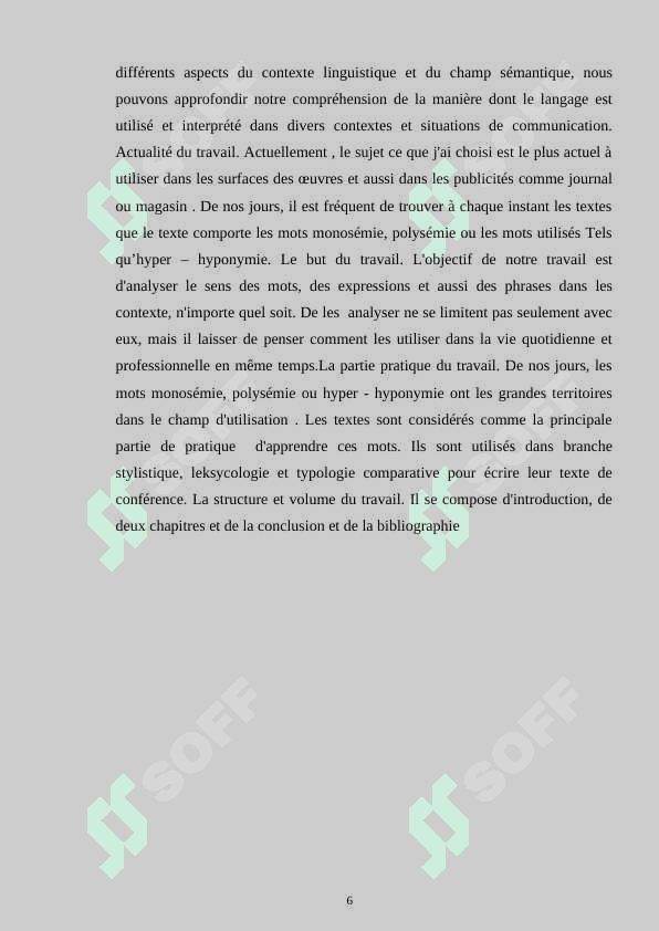 TYPES DE CONTEXTE, TYPES DE SENS ET VARIANTES LEXICO-SEMANTIQUES DU MOT, CHAMP SEMANTIQUE. PROBLEMES DE MONOSEMIE, POLYSEMIE, HYPER-HYPONYMIE 6