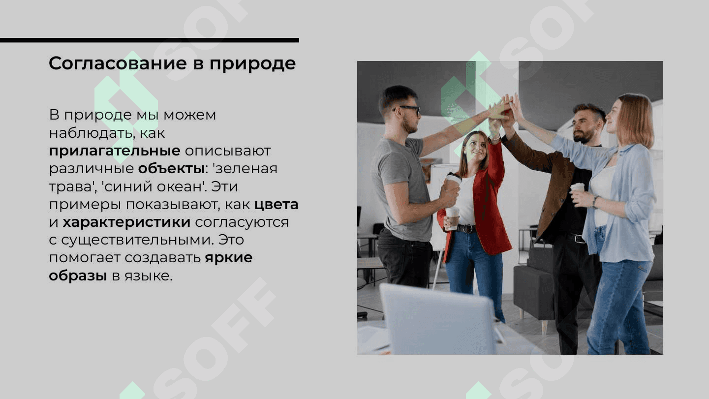 Природа. Времена года. Согласование прилагательных с существительными в роде 4