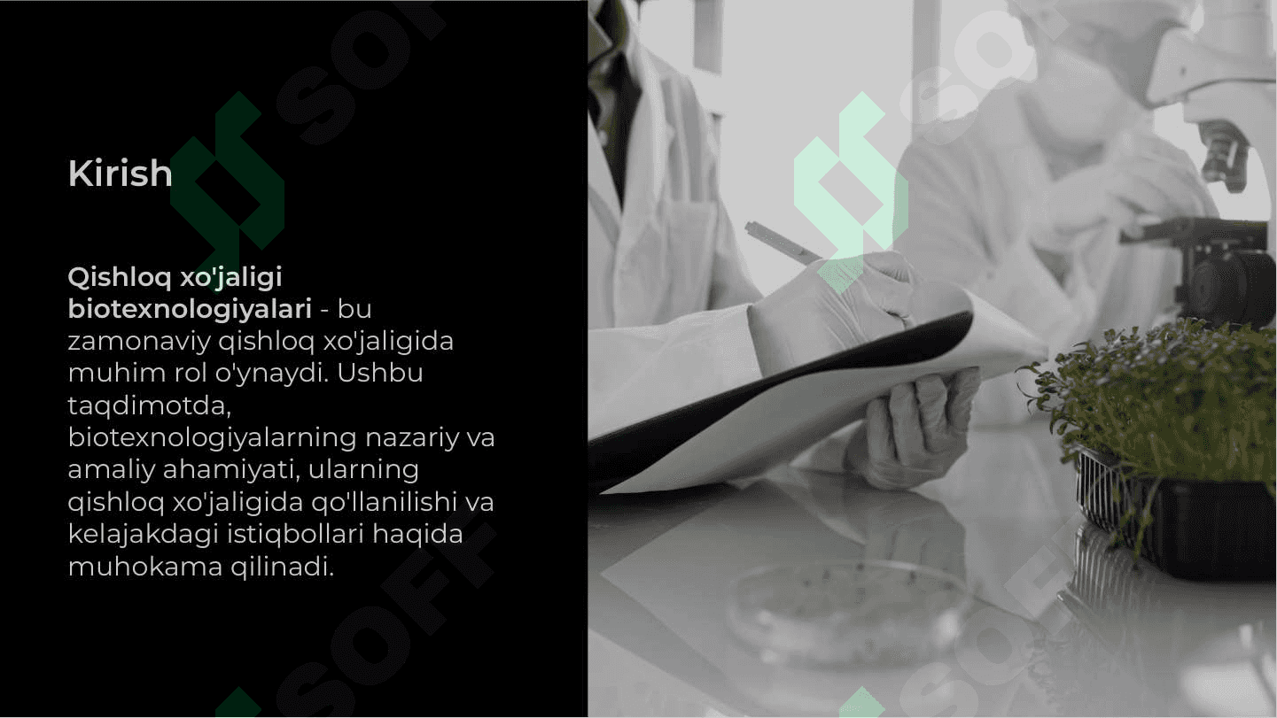 Qishloq xo'jaligi biotexnologiyasining nazariy va amaliy ahamiyati 2