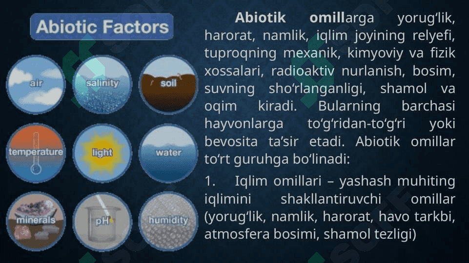 Muhit omillari va ularning tirik organizlarga ta’siri 4