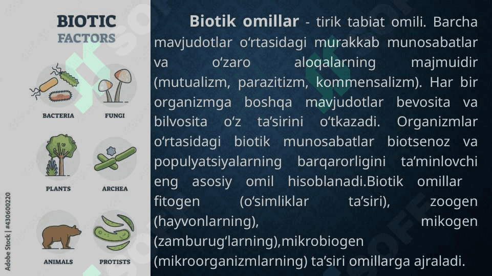 Muhit omillari va ularning tirik organizlarga ta’siri 6