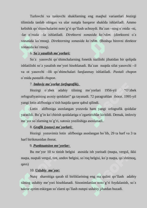 O`zbek adabiy tilining me`yorlari. 4