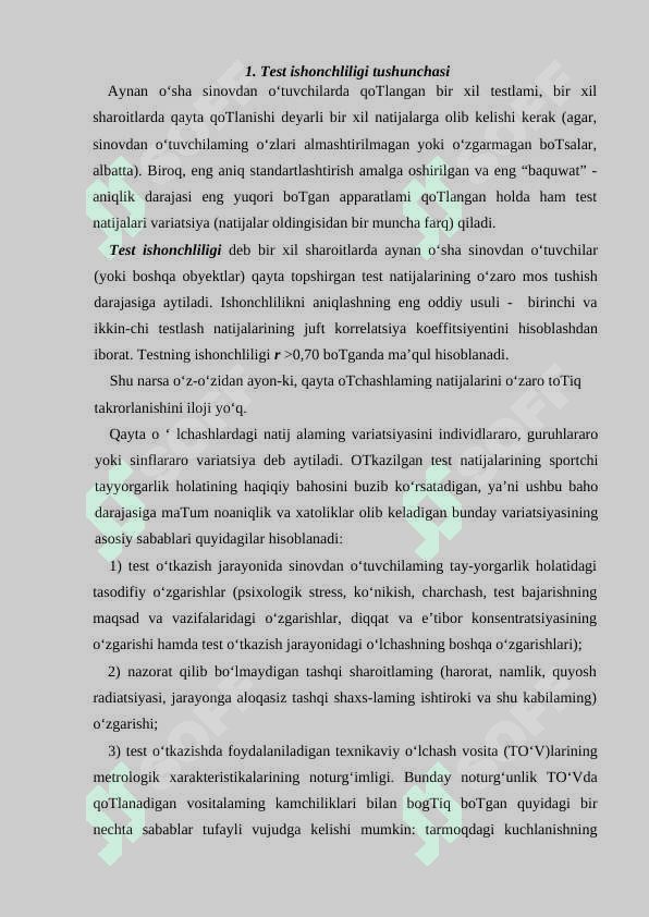 Testlarning ishonchliligini axborotliligini aniqlash 3