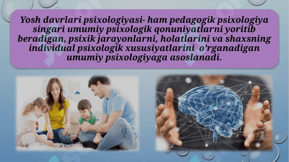 Psixik rivojlanish va davrlashtirish 2