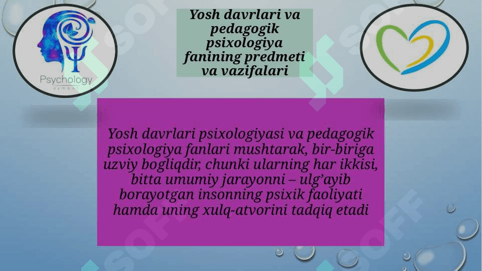 Psixik rivojlanish va davrlashtirish 3