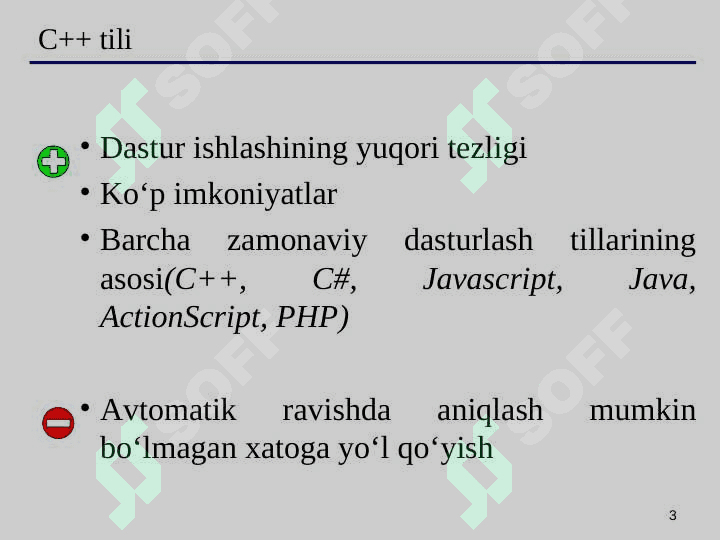 Dasturlash asoslari. Chiziqli, taqmoqlanuvchi va takrorlanuvchi jarayonlarni dasturlash. 3