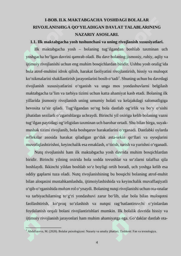 ILK MAKTABGACHA YOSHDAGI BOLALARNING RIVOJLANISHIGA QO‘YILADIGAN DAVLAT TALABLARINING MAZMUN VA MOHIYATI 4