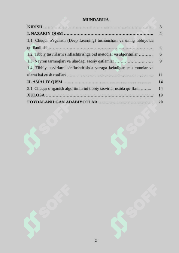 Chuqur o‘rganish algoritmlari asosida tibbiiy tasvirlarni sinflashtirish 2