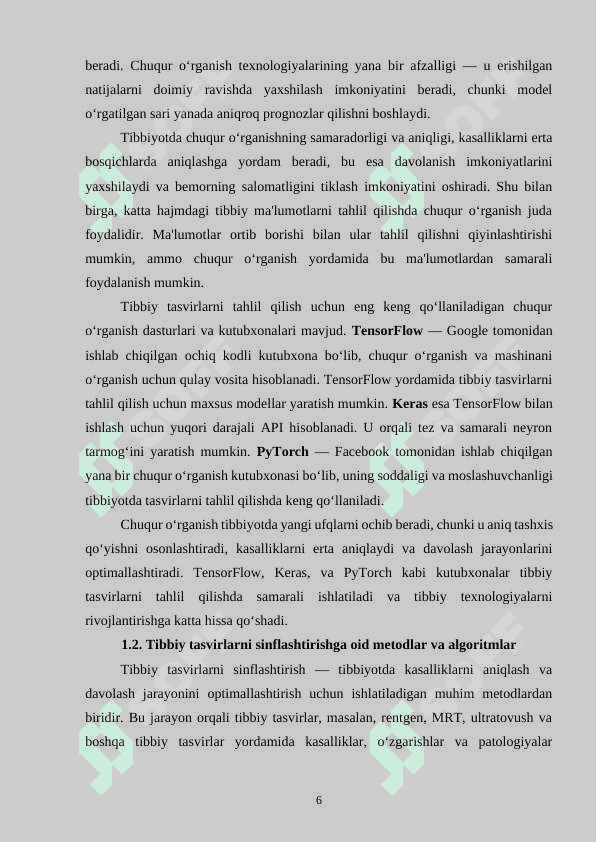 Chuqur o‘rganish algoritmlari asosida tibbiiy tasvirlarni sinflashtirish 6