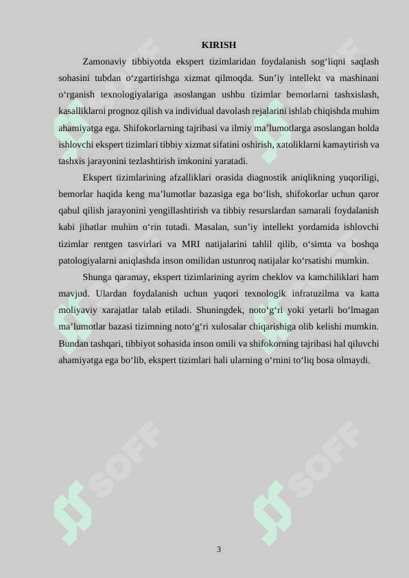 Ekspert tizimlaridan tibbiyotda foydalanishning afzalliklari va kamchiliklari 3