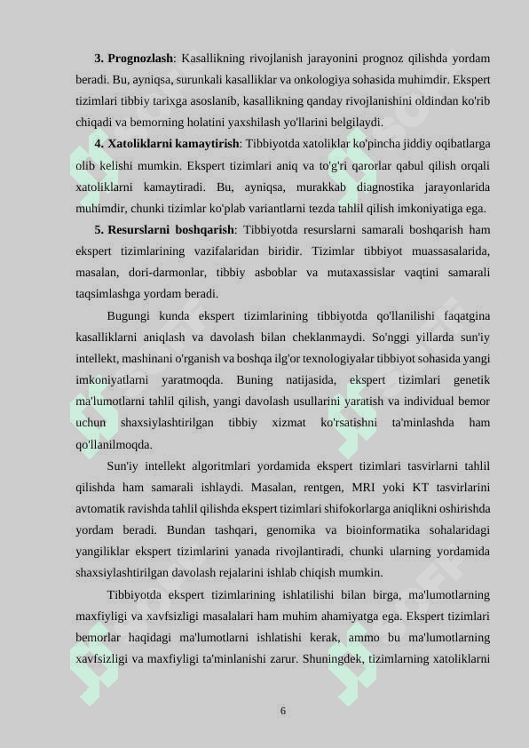 Ekspert tizimlaridan tibbiyotda foydalanishning afzalliklari va kamchiliklari 6