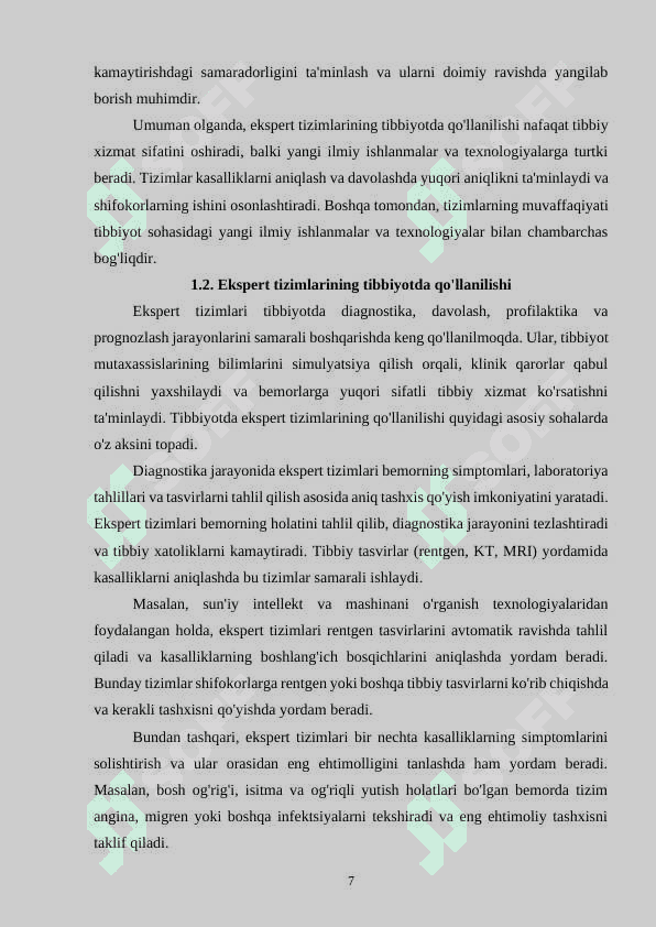 Ekspert tizimlaridan tibbiyotda foydalanishning afzalliklari va kamchiliklari 7