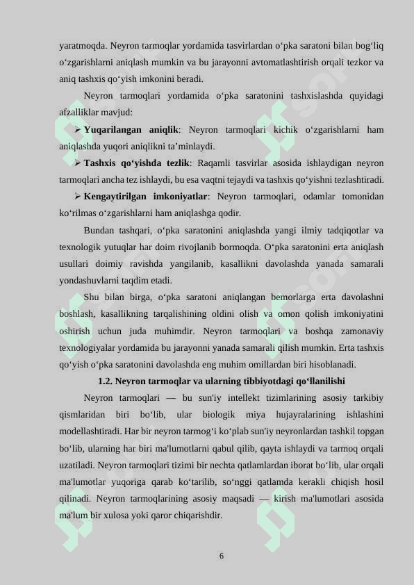 Neyron tarmoqlar asosida o‘pka saratonini erta bosqichda aniqlash 6