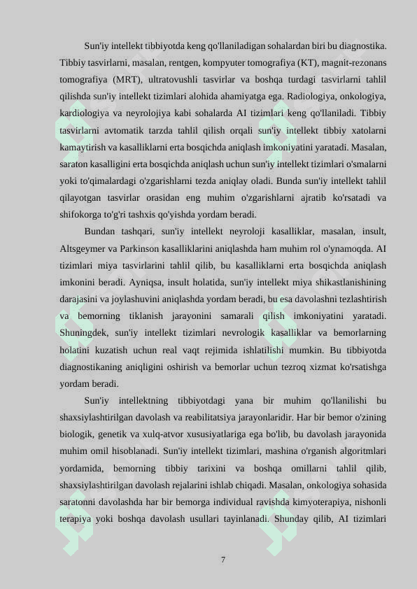 Tibbiyotda sun’iy intellektdan foydalanish bugungi kun va istiqbollar 7