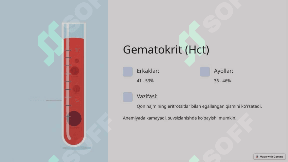 Qon shaklli elementlarining normal ko'rsatkichlari 4