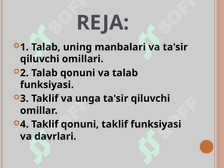TALAB VA TAKLIF ELASTIKLIGI KO'RSATKICHLARINING BOZOR HOLATI TAHLILIDAGI O'RNI 2