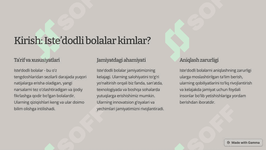 Isteʼdodli bolalarni aniqlash va 
ularni tarbiyalashda PIRLS 
xalqaro baholash dasturidan 
foydalanish 2