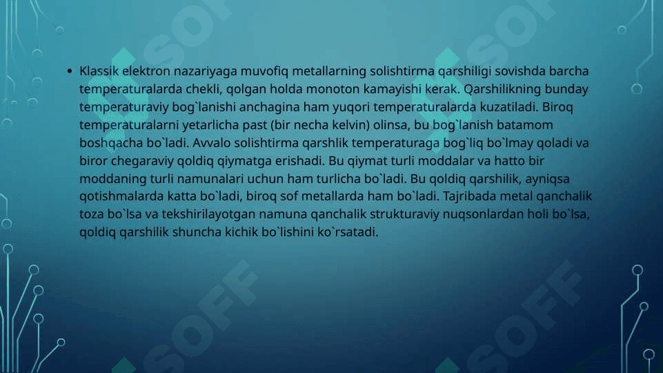 o'ta o'tkazuvchanlik va uning kvantomexanik talqini 2