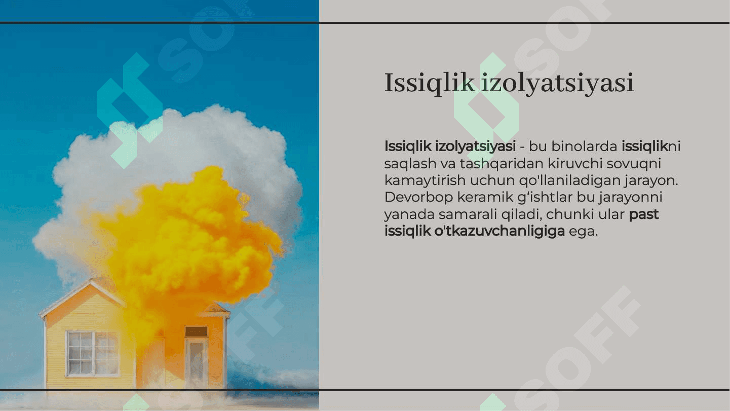 Devorbop keramik g‘isht issiqlik izolatsiya materiallari qo‘llanilishi va xossalari 4