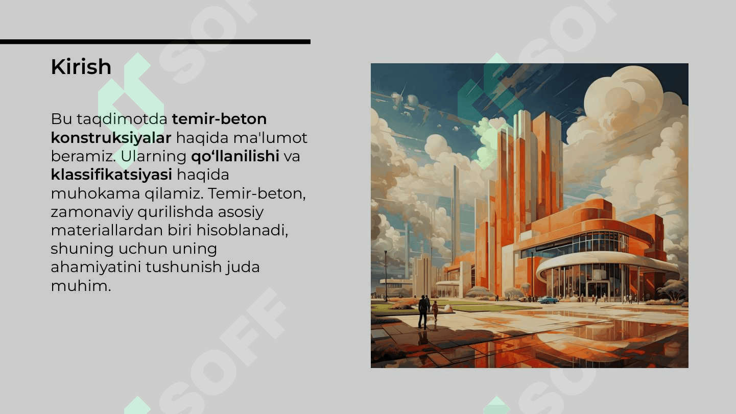 Temir-beton konstruksiyalarni ishlatilish sohasi (qo‘llanilishi) va klassifikatsiyasi 2