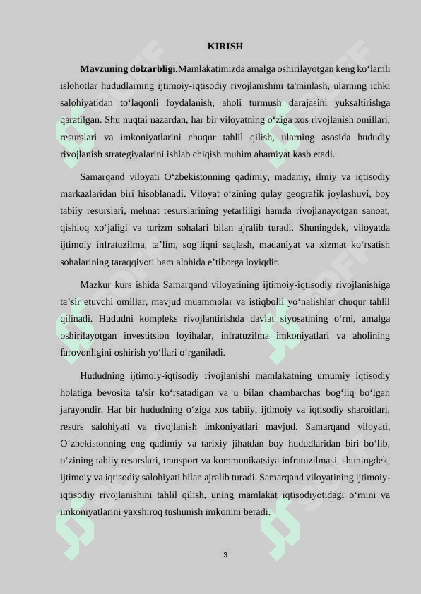 HUDUDNING IJTIMOIY-IQTISODIY RIVOJLANISH XUSUSIYATLARI.(SAMARQAND VILOYATI MISOLIDA) 3
