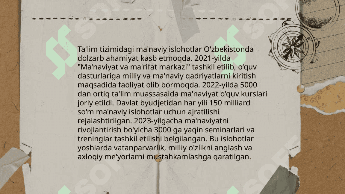 Yangi Õzbekistonda amalga oshirilayotgan ma'naviy õzgarishlar 8