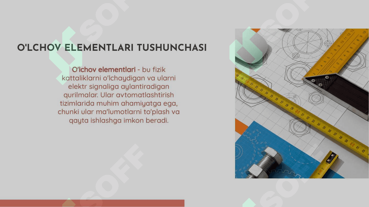 Avtomatlashtirilgan elektromexanik tizimlarni o'lchov elementlari 3