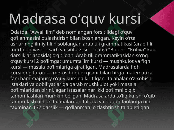 O’rta osiyoda madrasa ta’limi va tizimi 4