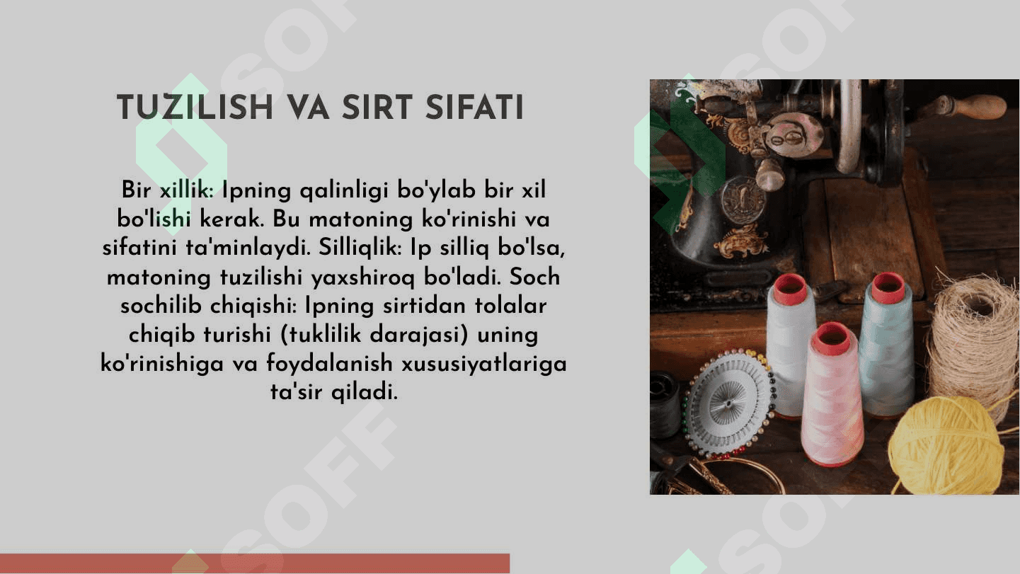 Yigirilgan iplarni sifat ko'rsatkichlari 4