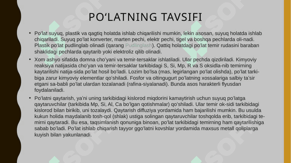 Po'latlar va ularning turlari markalanishi 4