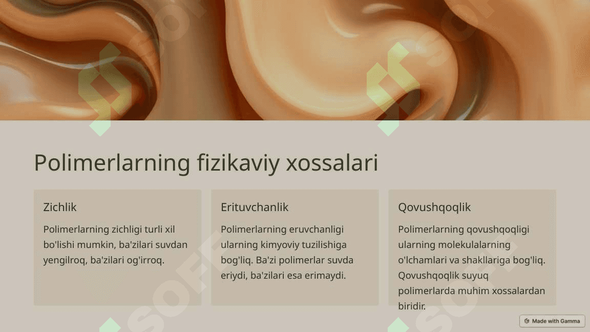 Polimerlar  Olish va Xossalari 4
