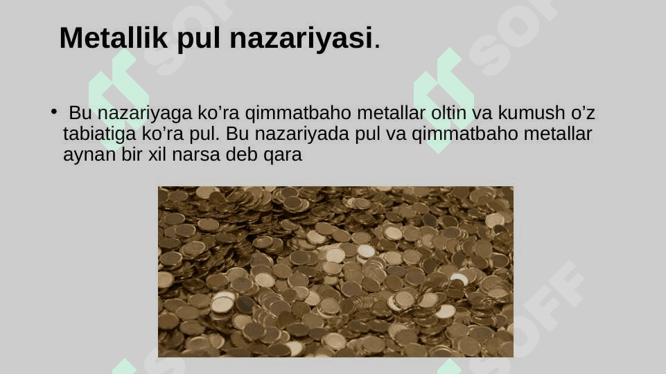 Pul haqidagi nazariyalar  pover point 2
