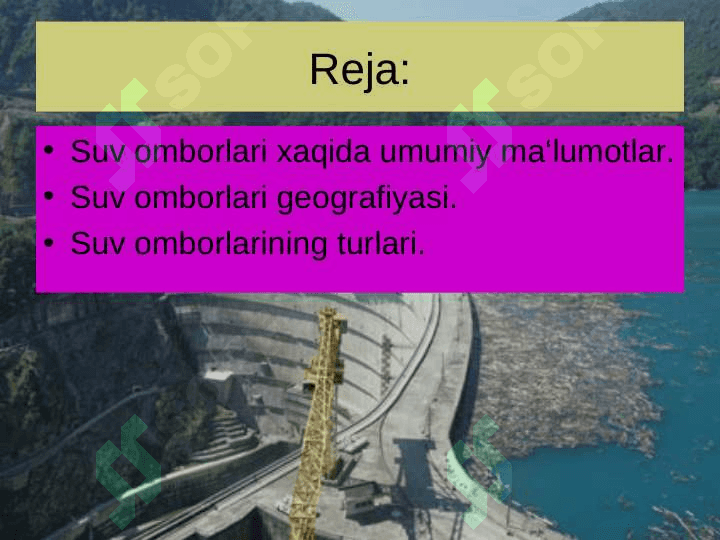 Suv qayta tiklanadigan va zaxira qilinadigan manbalar 2