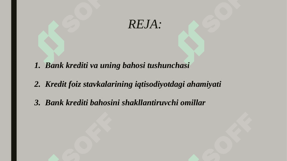 Bank krediti bahosi shakllanishi bo'yicha xorij tajribasi 2