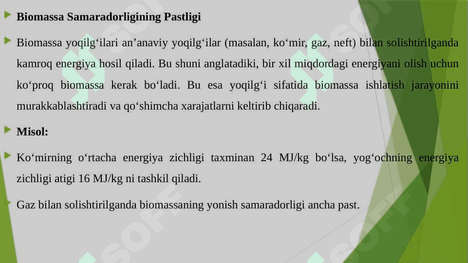 BIOMASSANING KAMCHILIKLARI 4