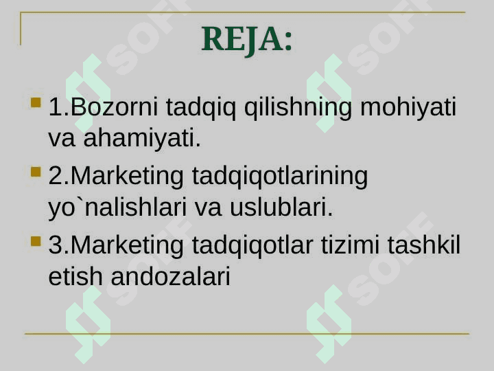 Marketing tadqiqot uslublari va turlari 2