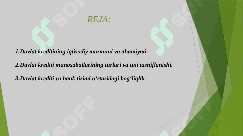 DAVLAT KREDITI VA UNING KREDIT MUNOSABATLARIDAGI RO'LI 2