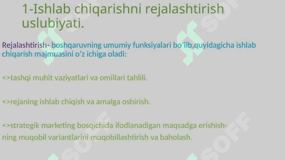 Rejalashtirish va Prognozlashtirish 3