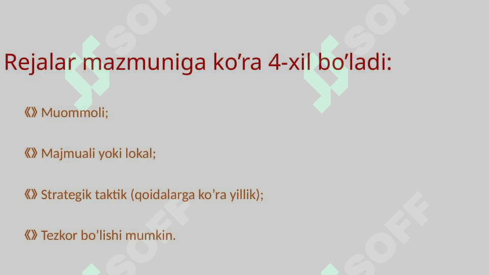 Rejalashtirish va Prognozlashtirish 4