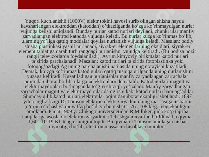 Atomdagi toklar. Magneton 5