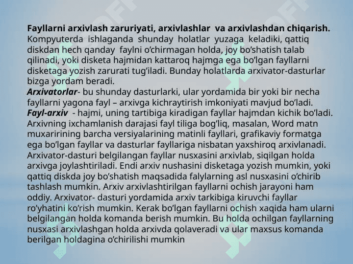 Arxiv dasturlar 2