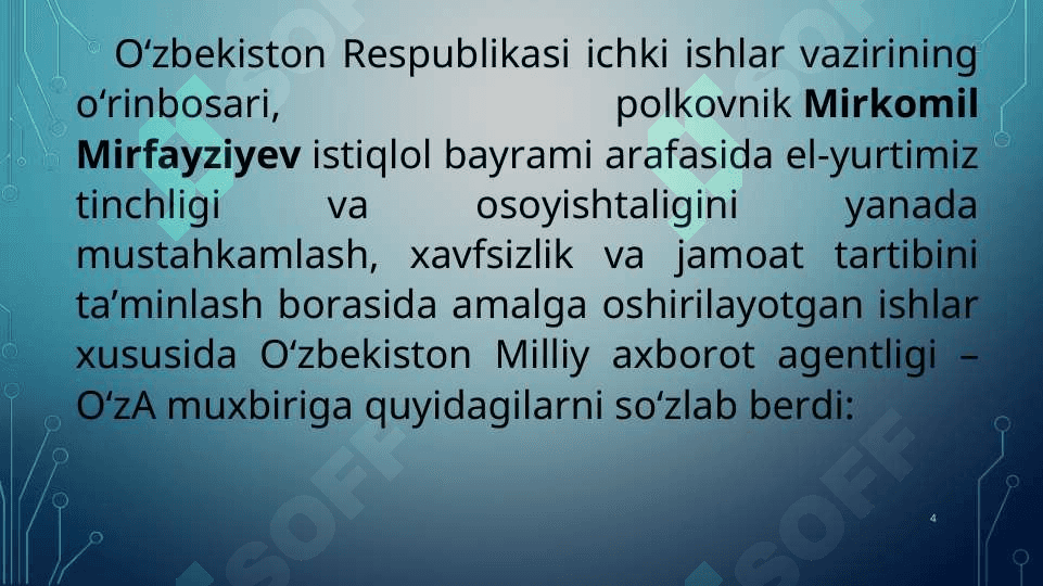 YURT TINCHLIGI 4