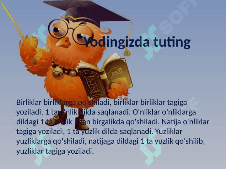 O’nlikdan va yuzlikdan o’tib qo’shish 2