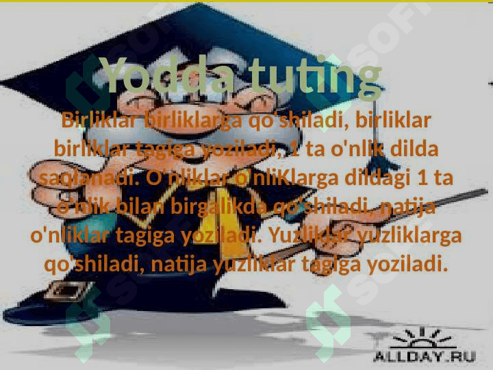 O’nlikdan o’tib qo’shish 2