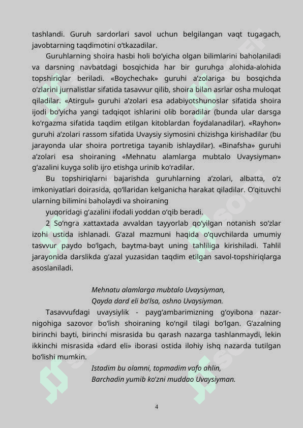 Uvaysiy ijodini oʼrganish 4
