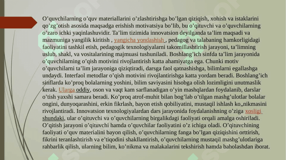 Boshlang’ich ta’limda inovotsion loyihalar yaratish 4