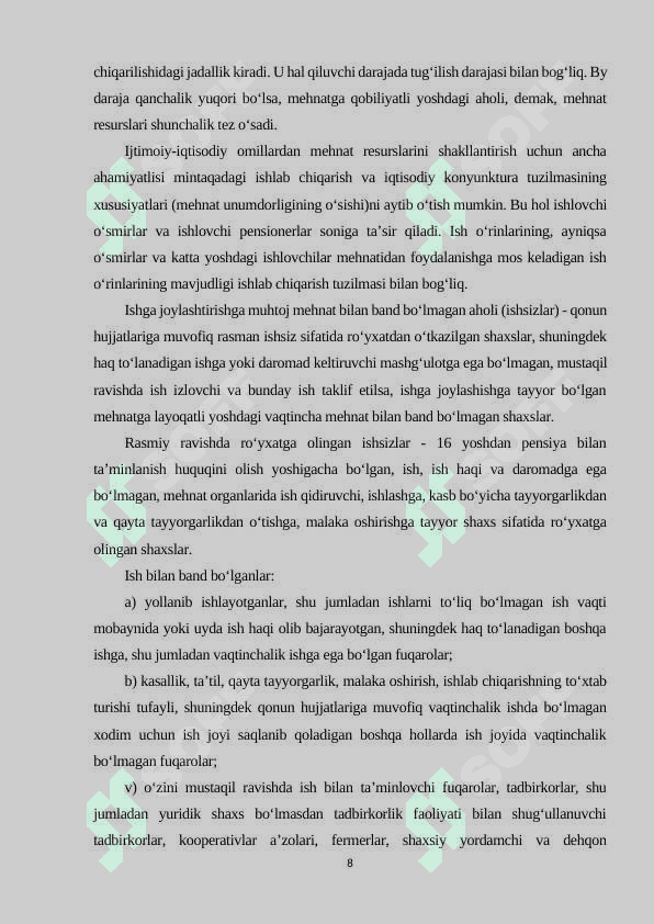 Firmalarda mehnat resurslaridan foydalanish samaradorligini oshirish yo’llari 8