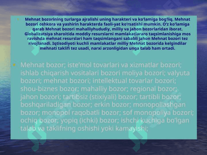 'zbekiston Respublikasida mehnat bozorining shakllanishi va ishsizlikni o'ziga xos xususiyatlari 4